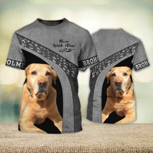 3D Dog T Shirts, Broholmer Never Walk Alone All Over Print T-Shirt, Gift For Pet Loves