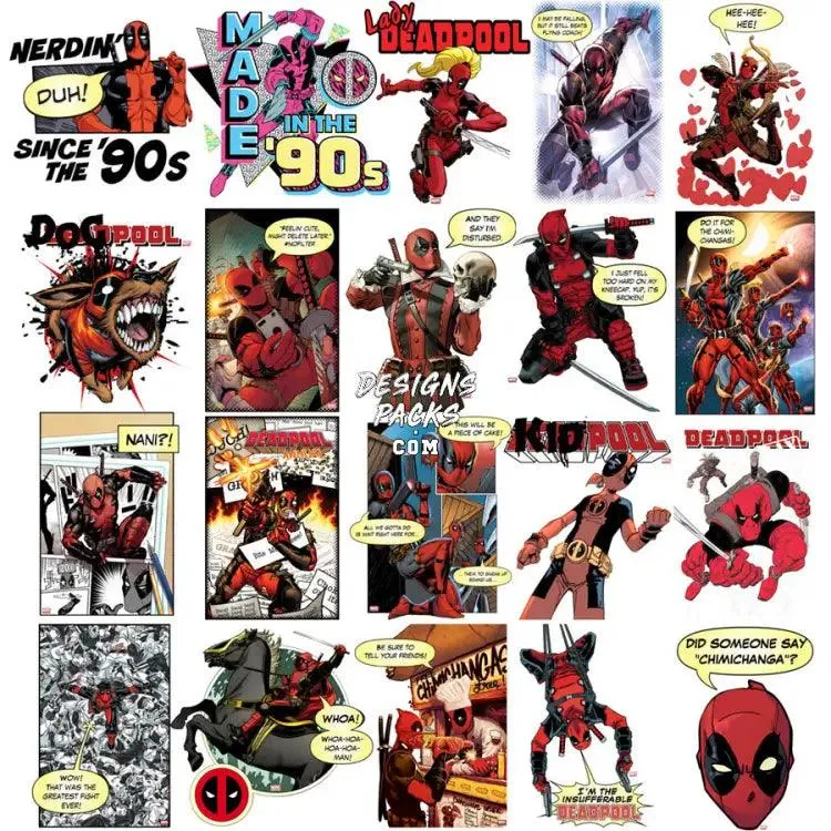 75 Dead Superhero Comics Movie Designs Bundle PNG