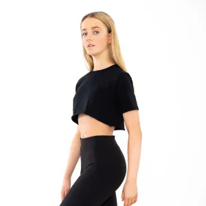 Adult Raw Hem Crop T-Shirt