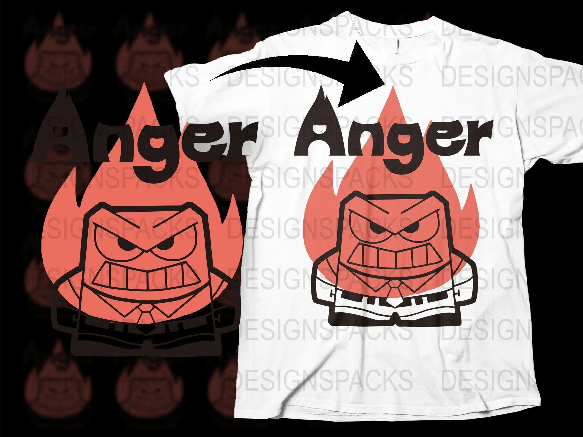 Anger Character Graphic Print Png Digital Download