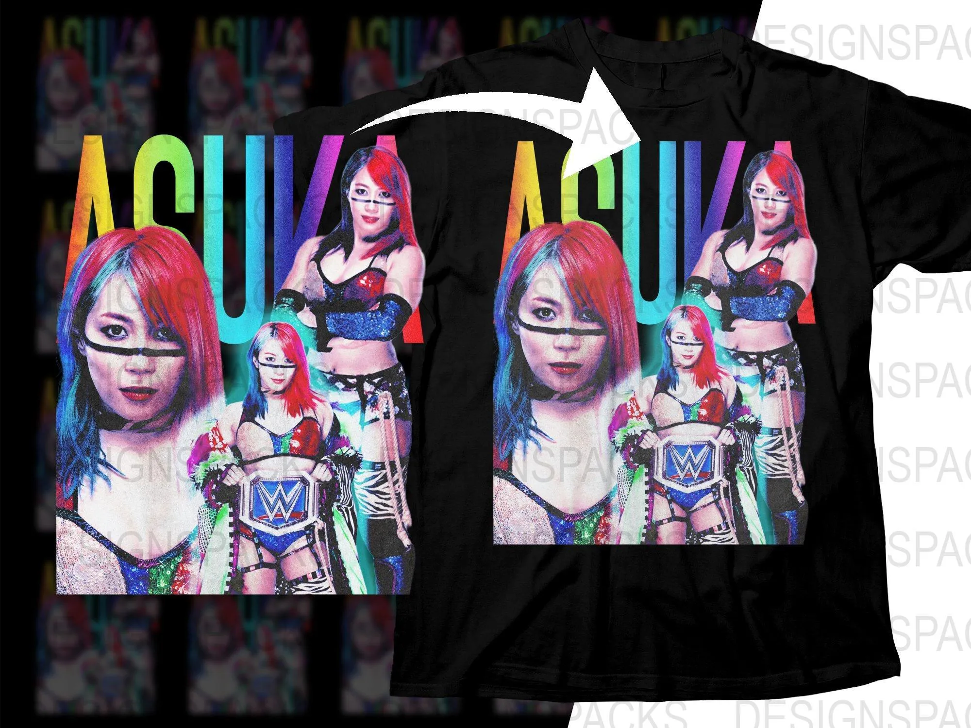 Asuka Graphic Wrestling Divas Png Digital Download