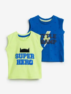 Baby HOP Dark Blue Tank T-Shirts Set of Two