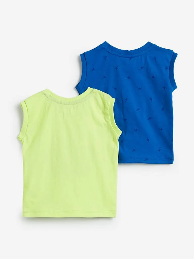 Baby HOP Dark Blue Tank T-Shirts Set of Two