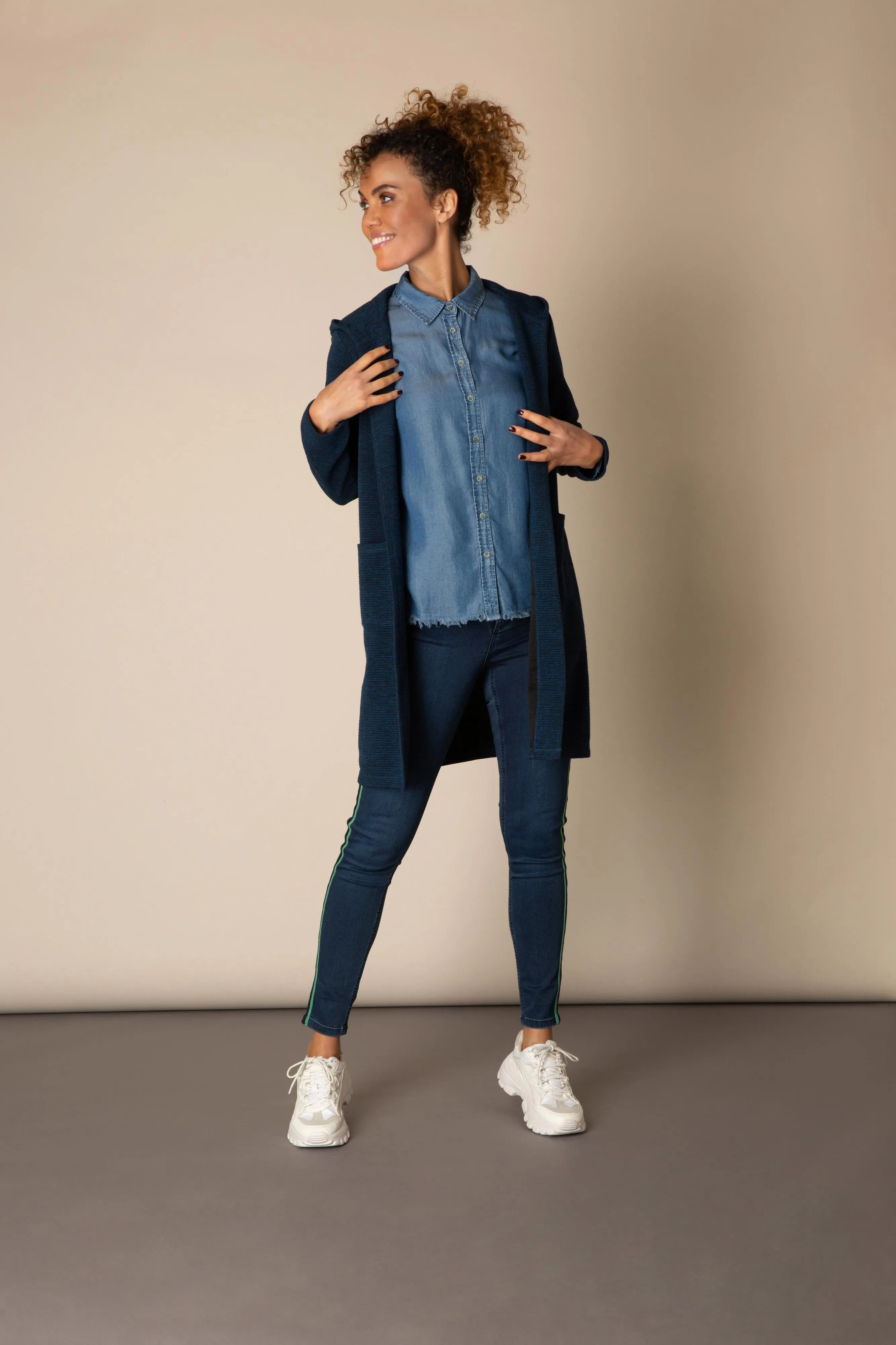 Basic by Yest - Mid-Blue Denim Button Up