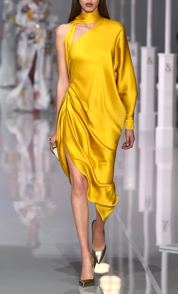 Bright Yellow Silk Satin