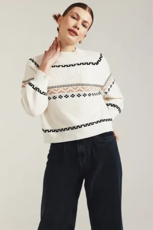 Cable Knit Geo High Neck