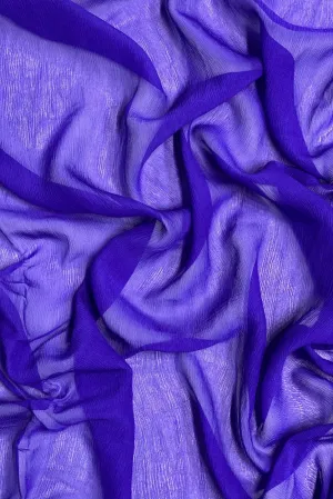 Deep Blue Silk Heavy Crinkled Chiffon HCD-053 Fabric