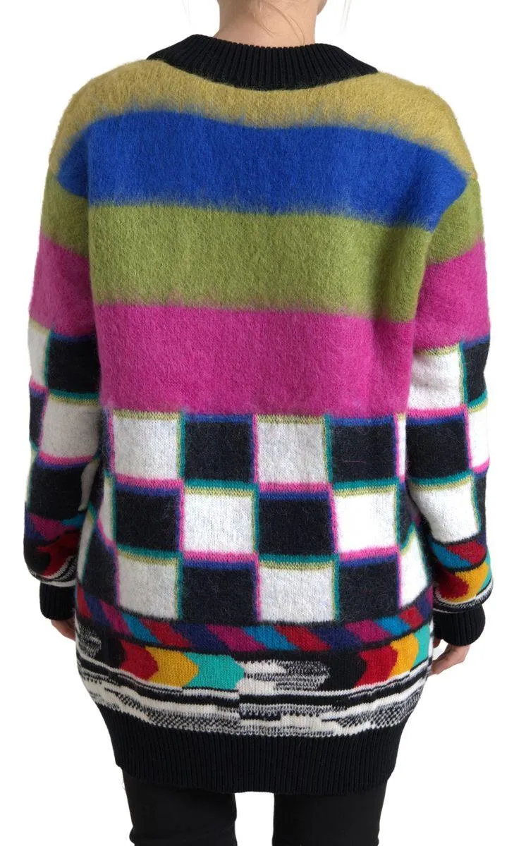 Dolce & Gabbana Multicolor Stripes V-neck Pullover Sweater