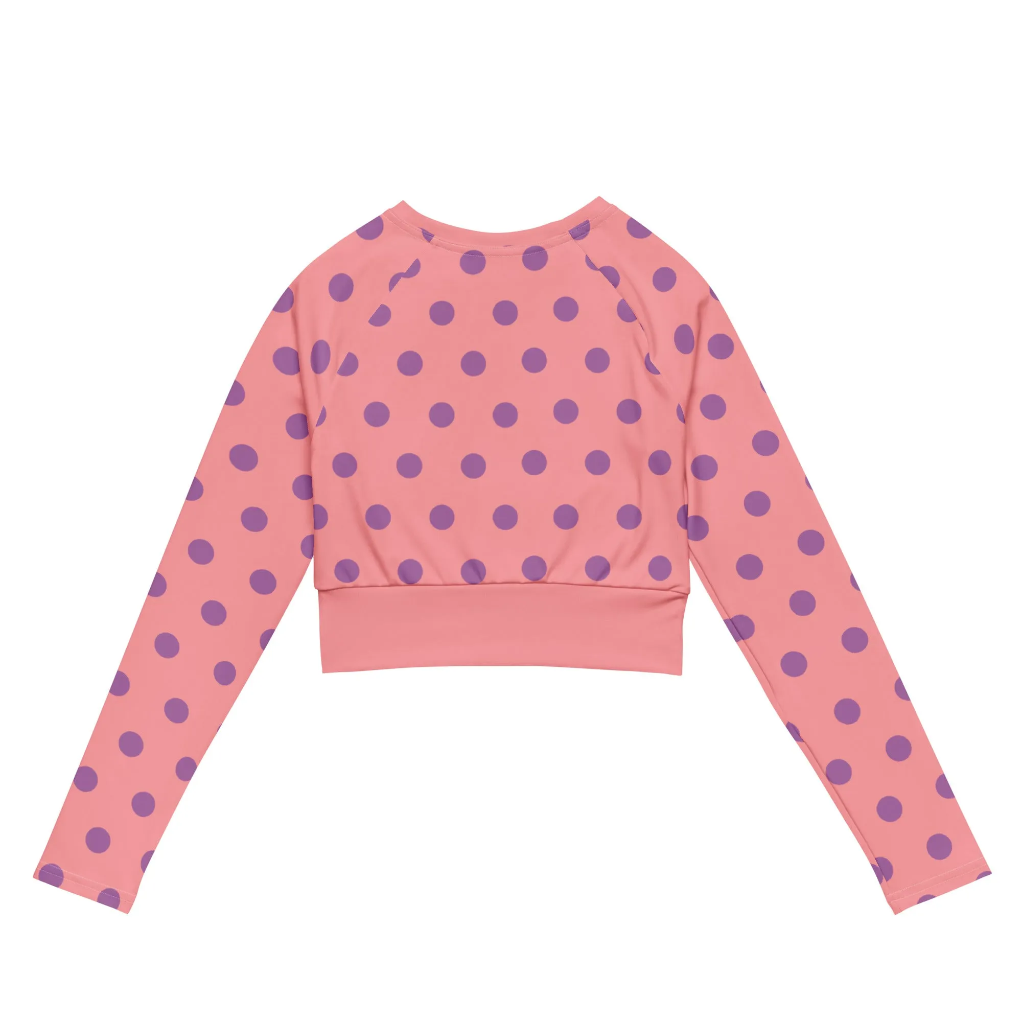 Dots Long Sleeve Apricot Crop Top