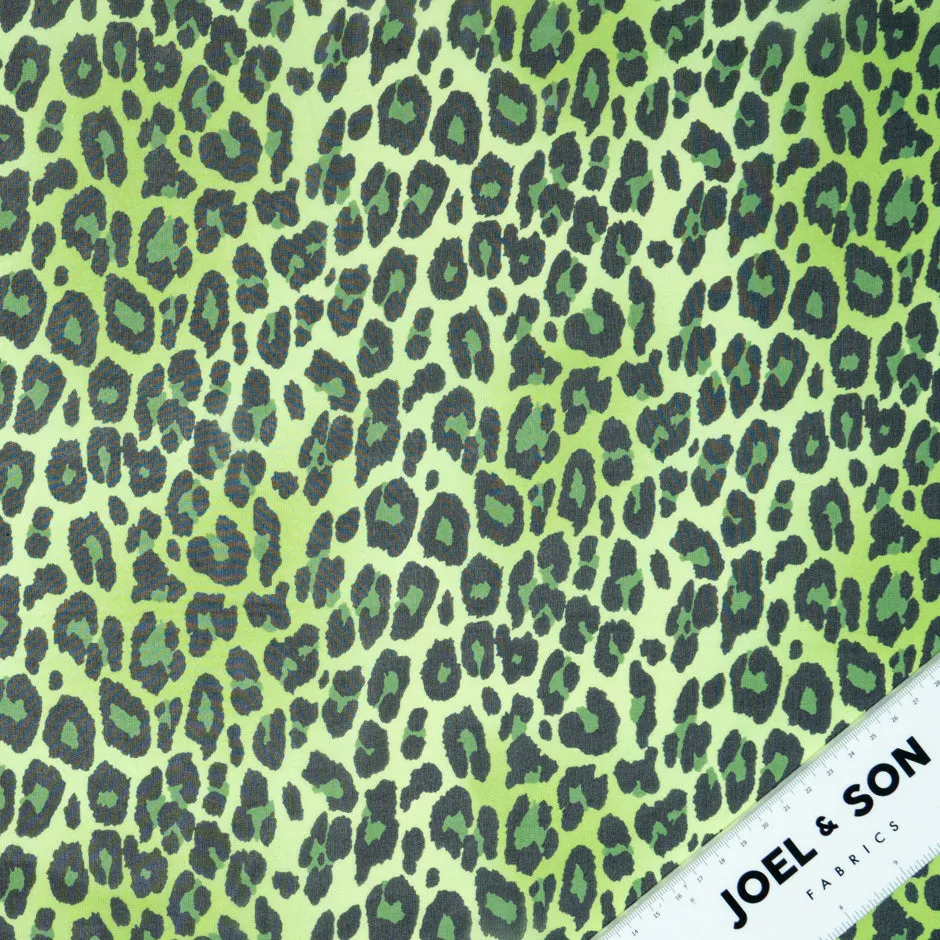 Green Animal Printed Pure Silk Georgette