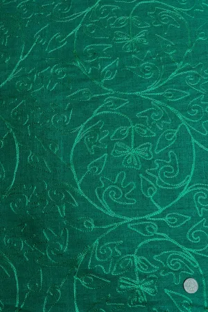 Green Embroidered Silk Linen MEMT-018-49