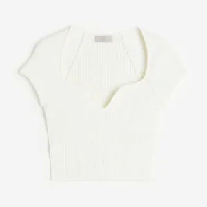 H&M Rib-knit top, white