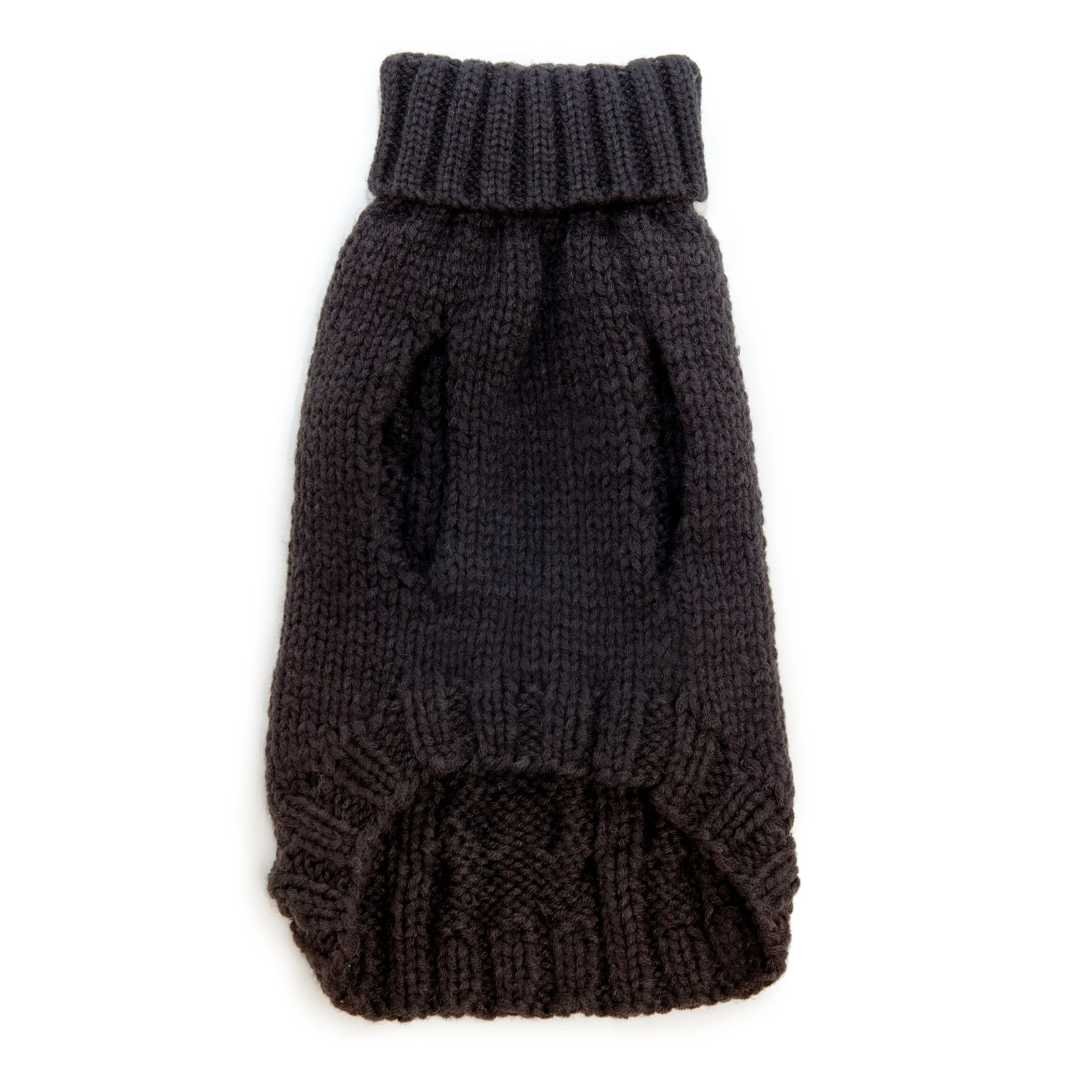 Hand Knit Turtleneck Sweater in Black  (FINAL SALE)(Dog & Co. Exclusive)