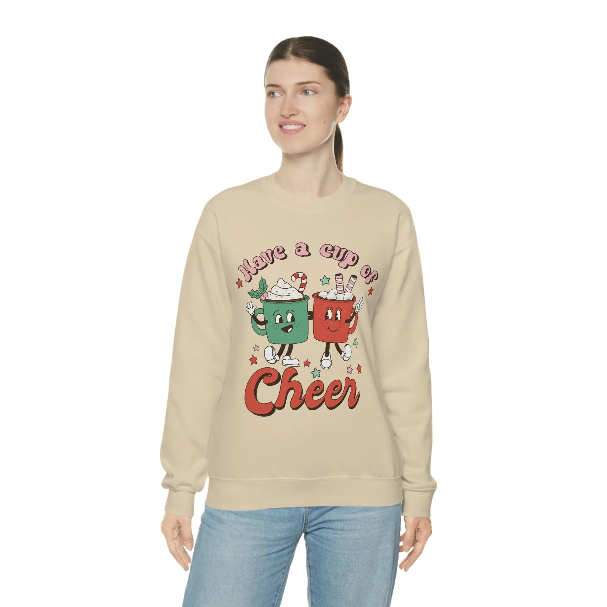 Have a Cup of Cheer Retro Christmas Shirt Unisex Heavy Blend Crewneck Sweatshirt