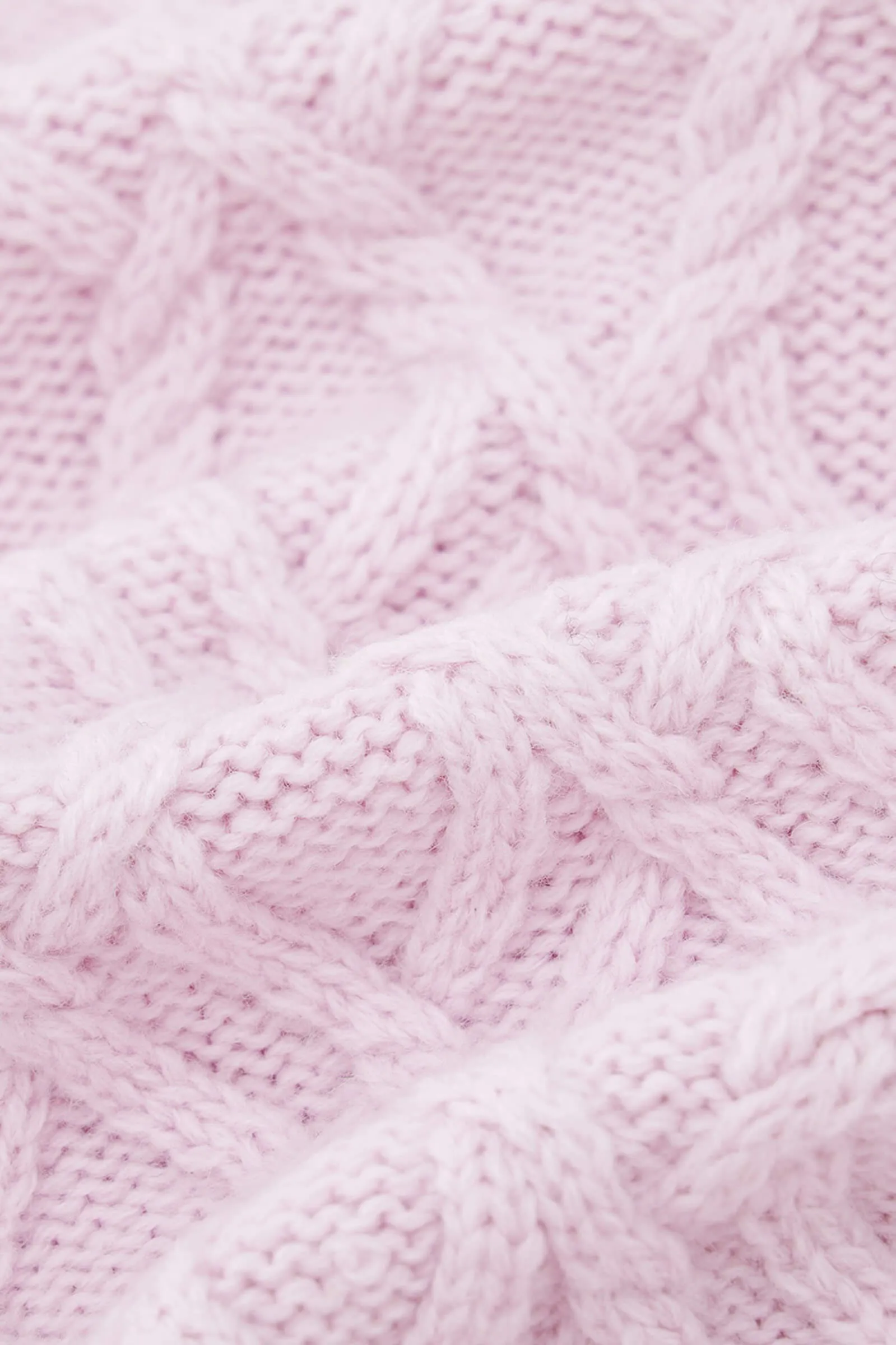 LILY Cable Pattern V-Neck Pink Knitted Cardigan