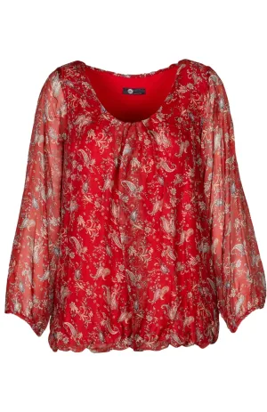 M Made in Italy - Long Sleeve Top With Floral Print Plus Size