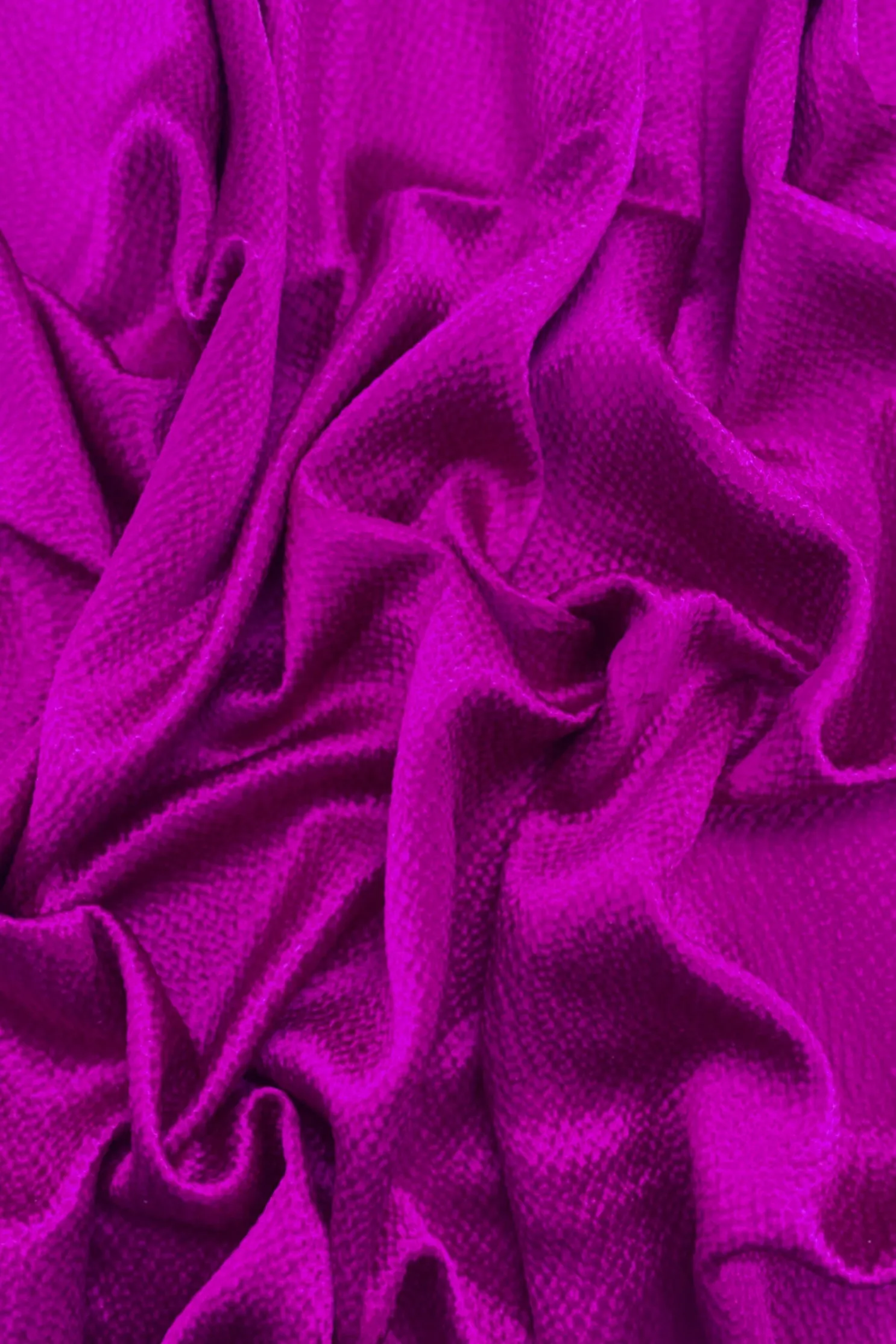 Magenta Hammered Silk Satin