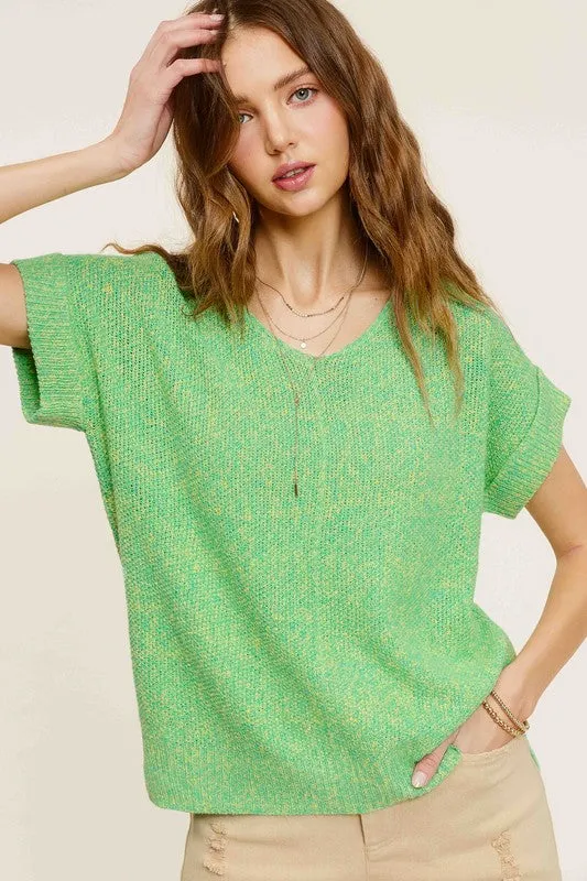 Megan Soft Lightweight Short Sleeve Sweater Top