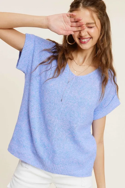 Megan Soft Lightweight Short Sleeve Sweater Top