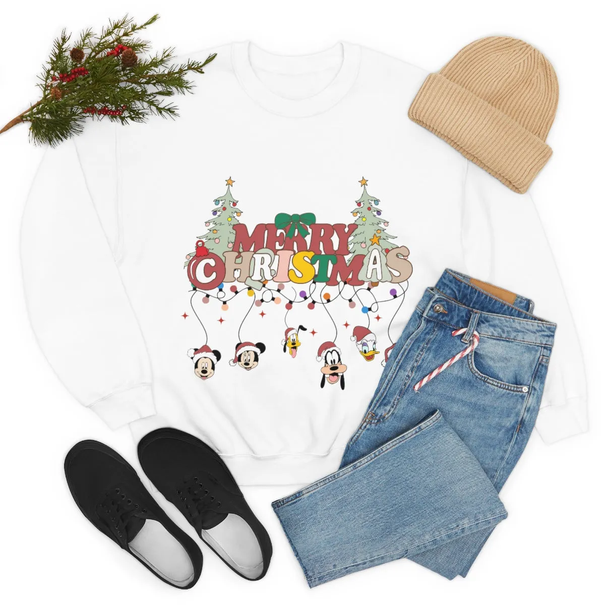 Mickey Merry Christmas Unisex Heavy Blend™ Crewneck Sweatshirt