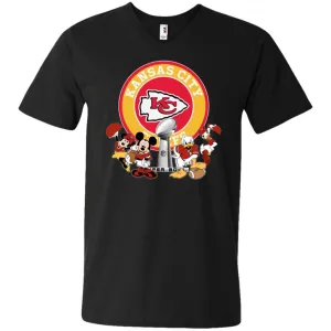 Nfl – Kansas City Chiefs Super Bowl 2019 Mickey Mouse Minnie Mouse Donald Duck Daisy Duck Football Men V-Neck T-Shirt