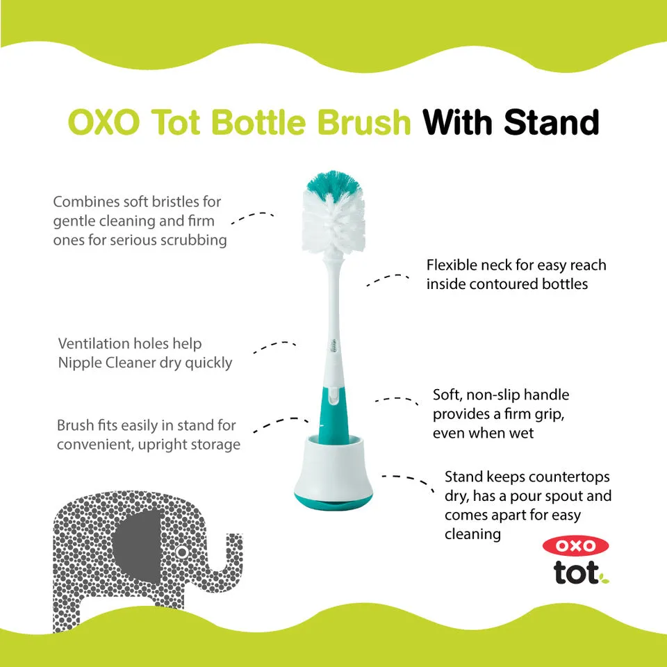 OXO Tot Bottle Brush with Stand - Teal