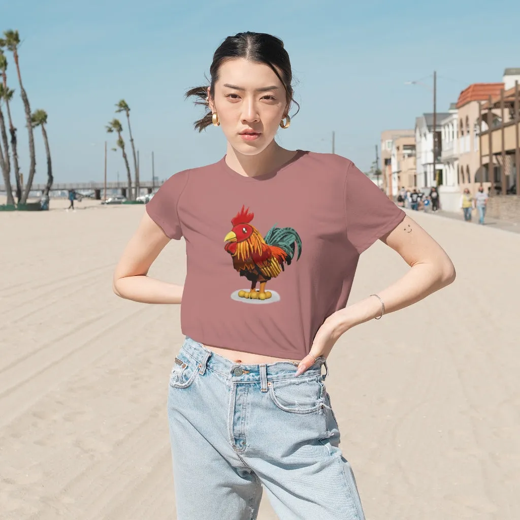 Rooster Women's Flowy Cropped Tee