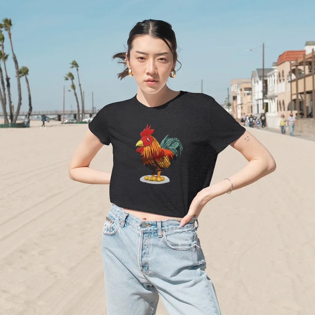 Rooster Women's Flowy Cropped Tee