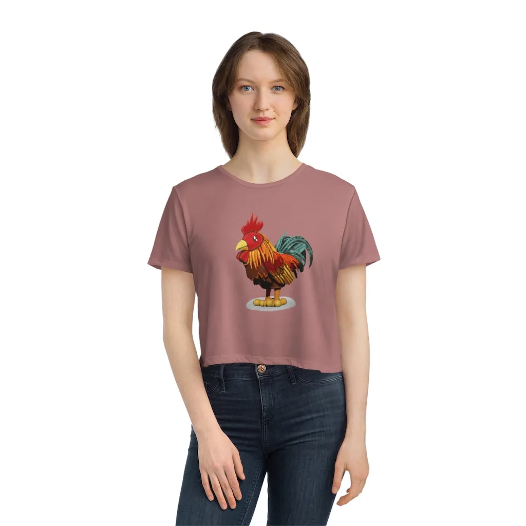 Rooster Women's Flowy Cropped Tee