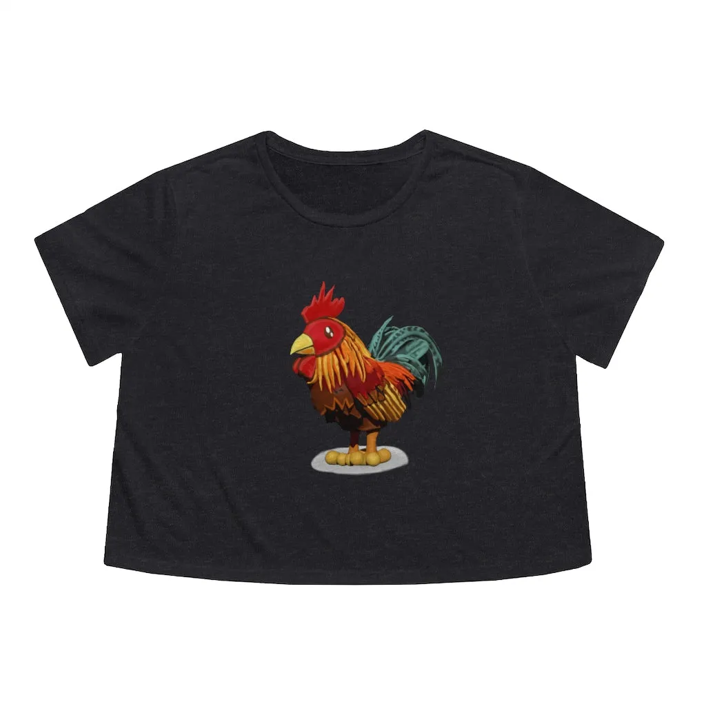 Rooster Women's Flowy Cropped Tee