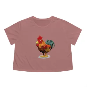 Rooster Women's Flowy Cropped Tee