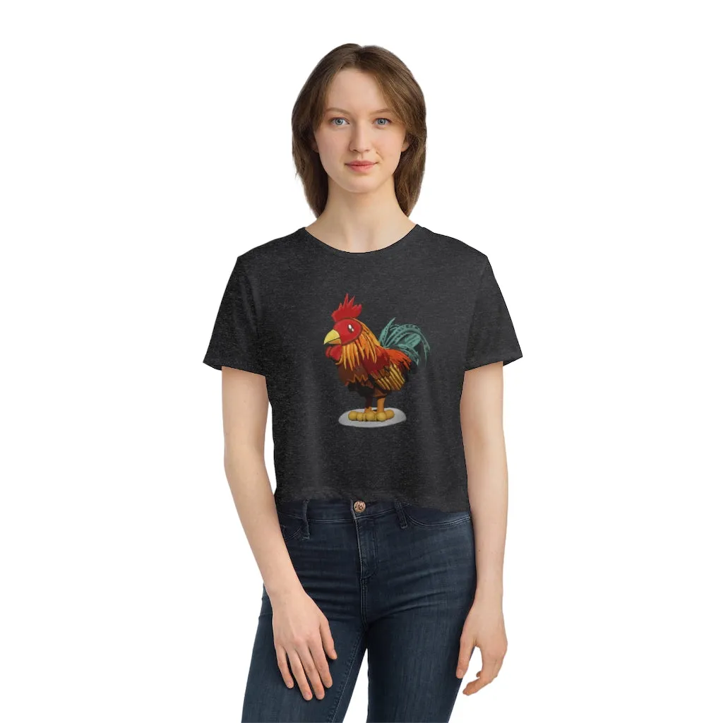 Rooster Women's Flowy Cropped Tee