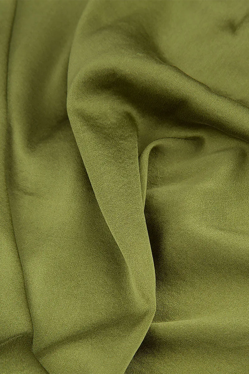 Sleeveless Olive Silk Top