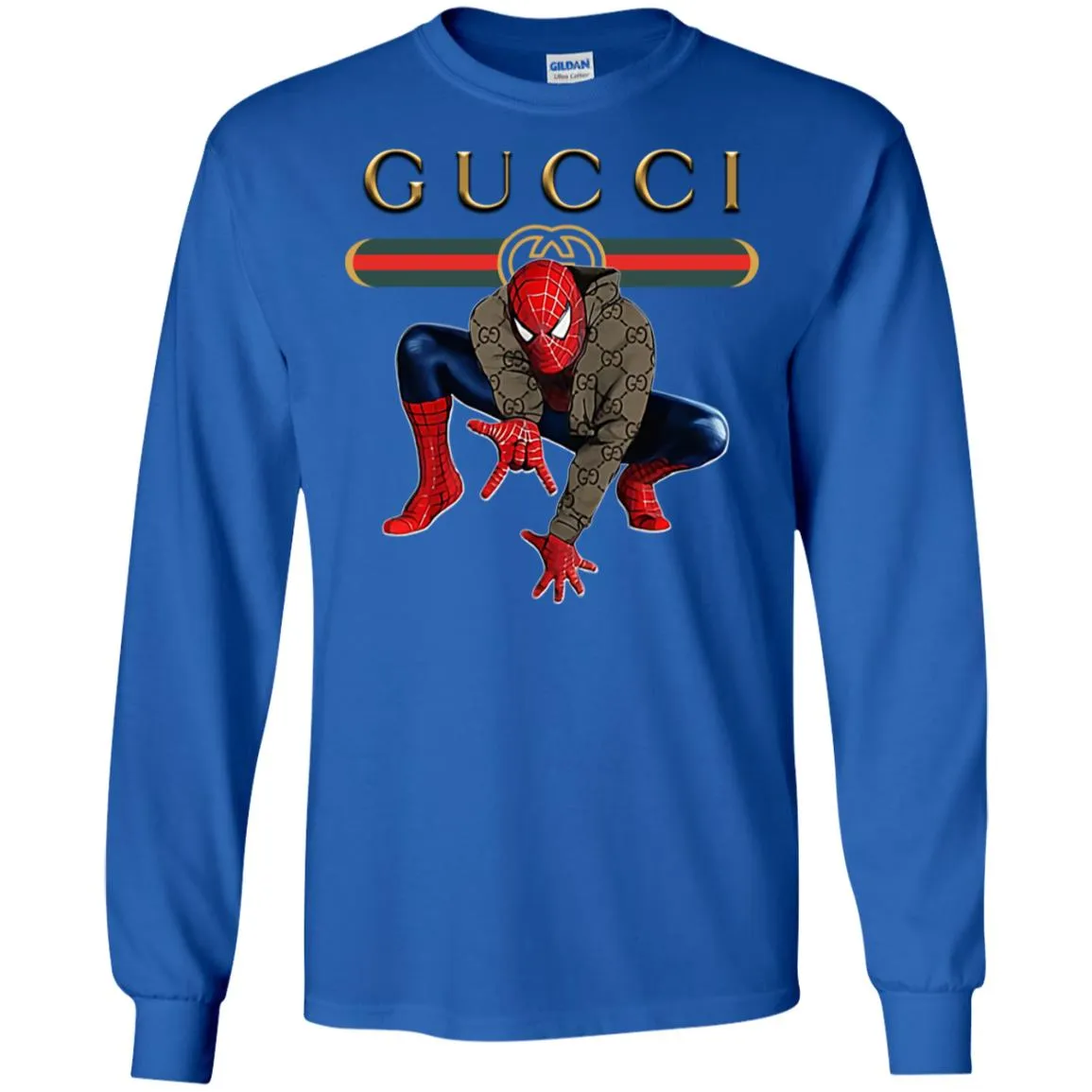 Spider Man Gucci Funny  Trend T- Shirt Men Long Sleeve Shirt