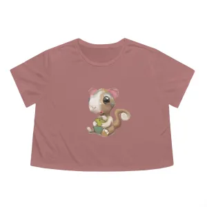 Squirrel Women's Flowy Cropped Tee