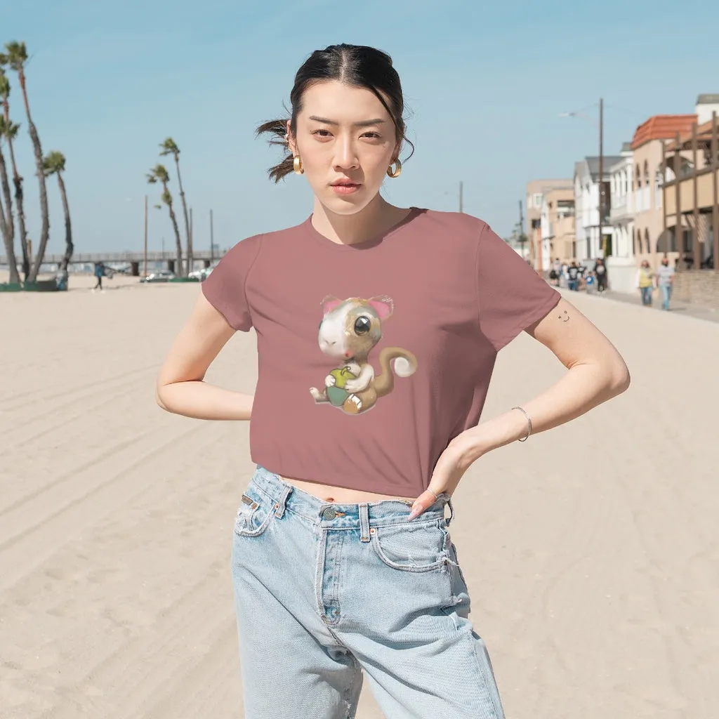 Squirrel Women's Flowy Cropped Tee