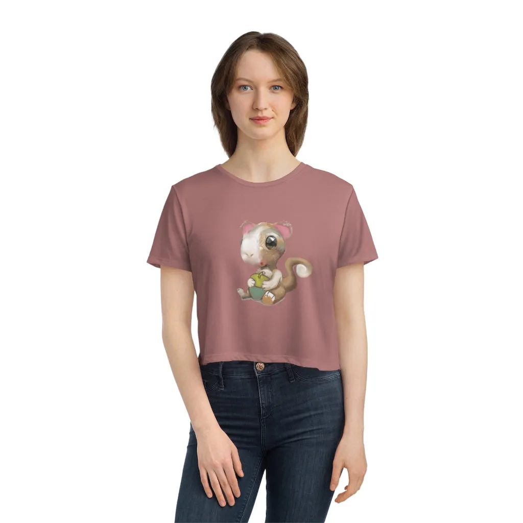 Squirrel Women's Flowy Cropped Tee