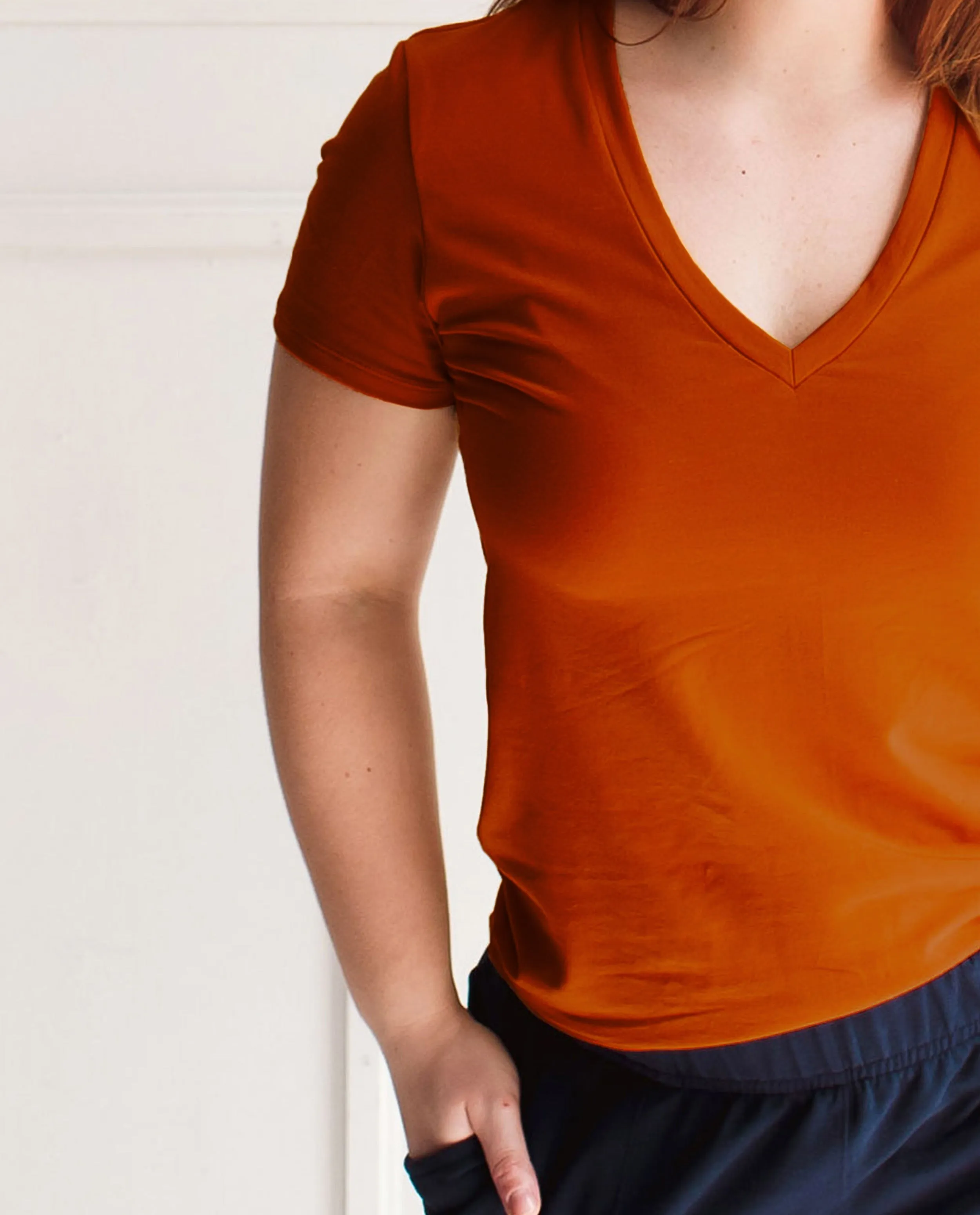 The V-Neck Tee in Copper