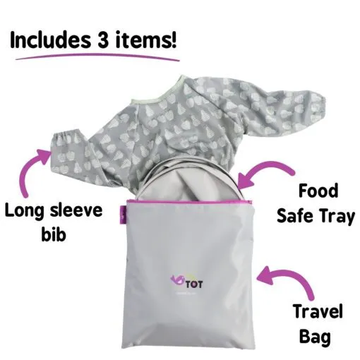 Tidy Tot Bib & Tray Kit - Dove Grey