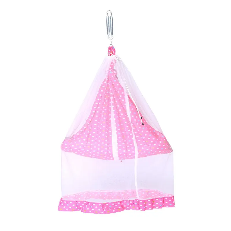 Tot Baby Swing Cradle with Mosquito net Spring (Pink)