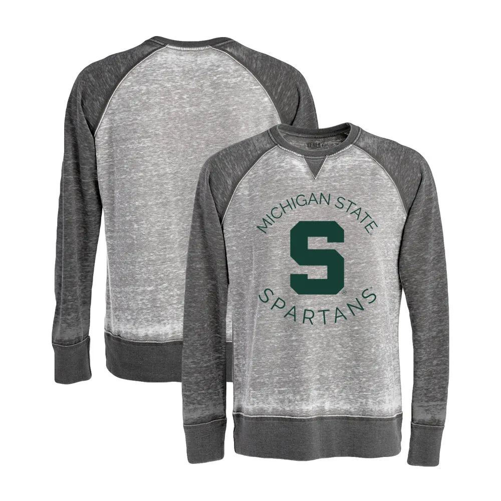 Venley NCAA Michigan State Spartans Ladies Burnout Wash Sweatshirt